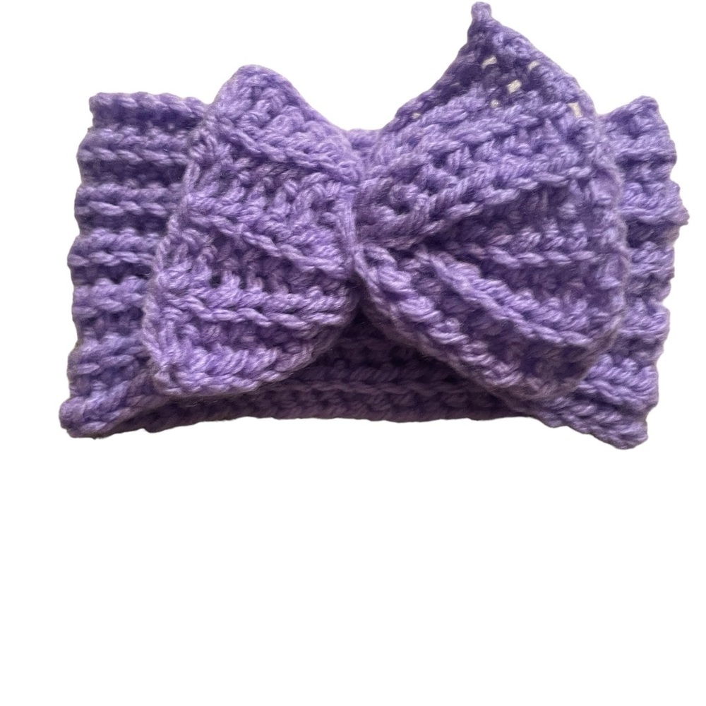 ‘Catrina Creations” Infant‎ Headband, handmade crochet, purple